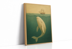 Whale Beneath the Golden Horizon