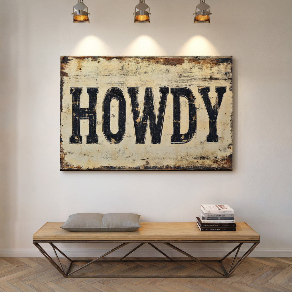 Rustic “Howdy” Western Wall Art