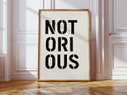 Notorious Bold Stencil Typography Print