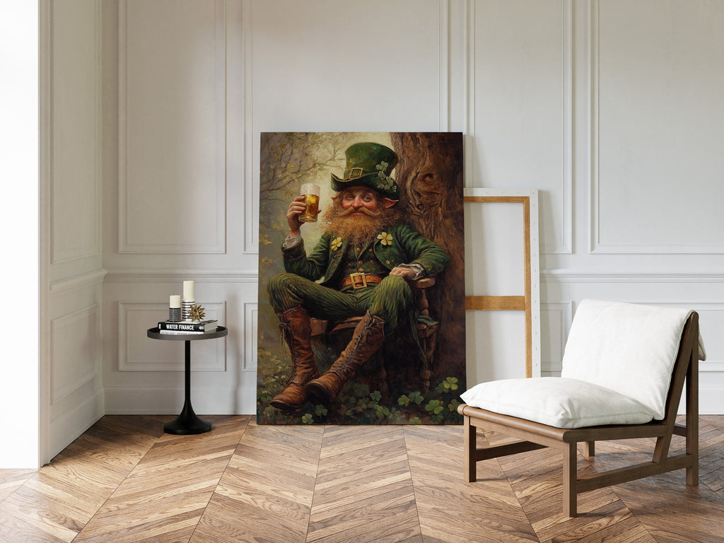 Lucky Leprechaun: Irish Folklore Canvas Wall Art