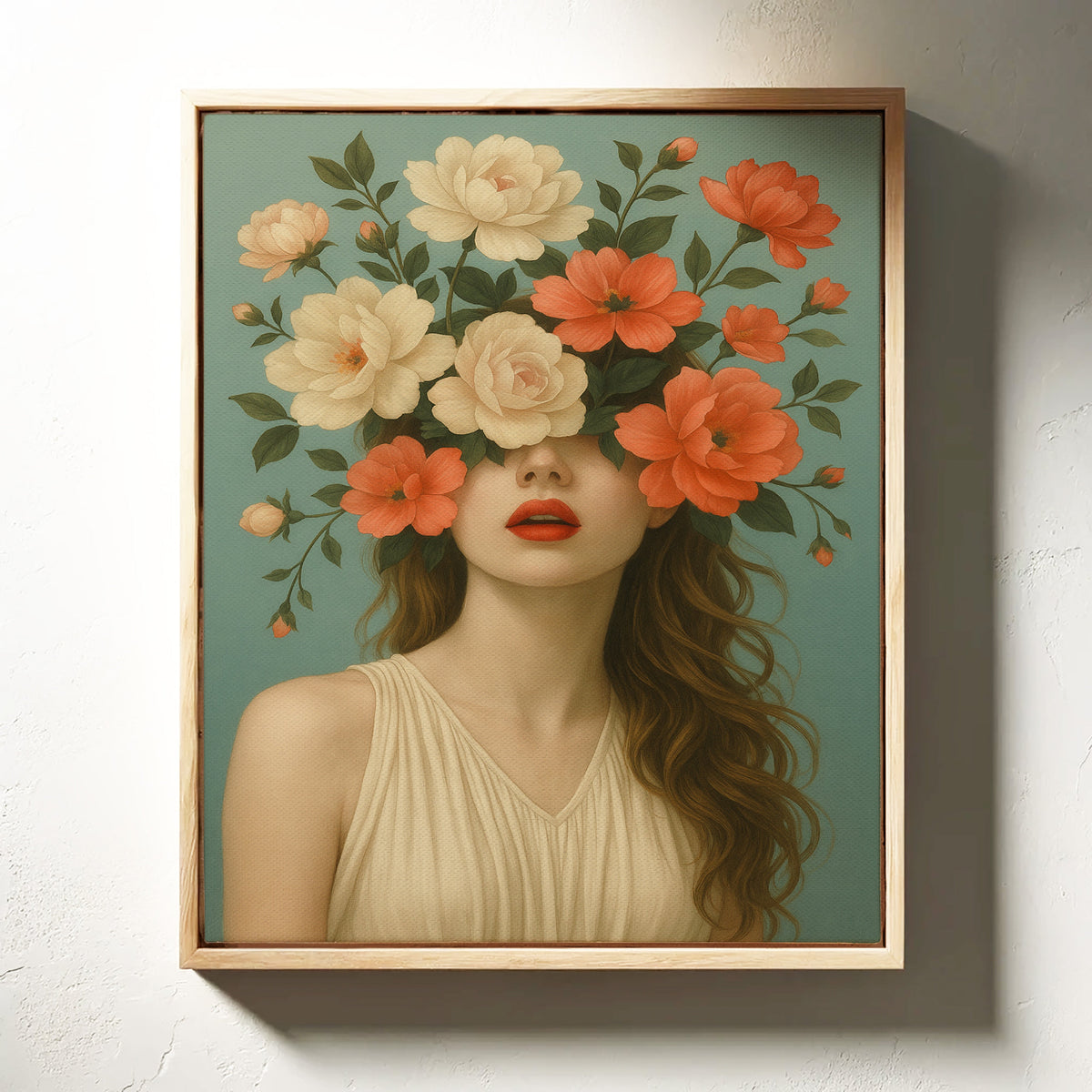 Flourish in Coral and Cream