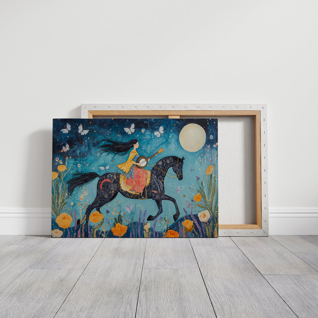 Moonlit Melody on Midnight Horseback