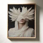 Silent Priestess in Ivory Plumes