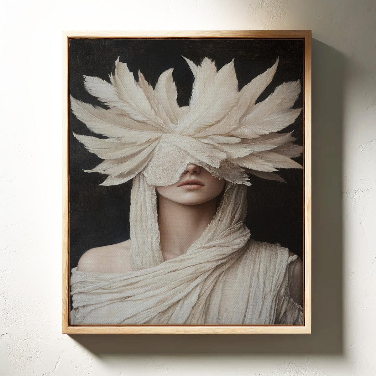Silent Priestess in Ivory Plumes