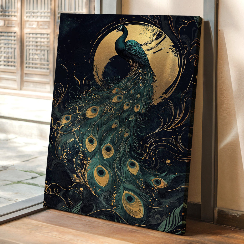 Moonlit Majesty in Gilded Plumes