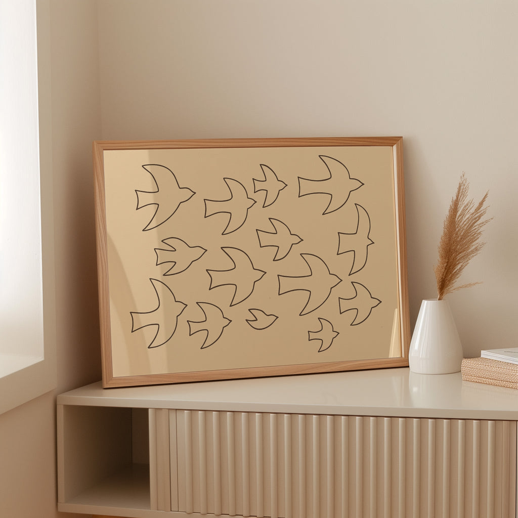 Minimalist Birds in Flight