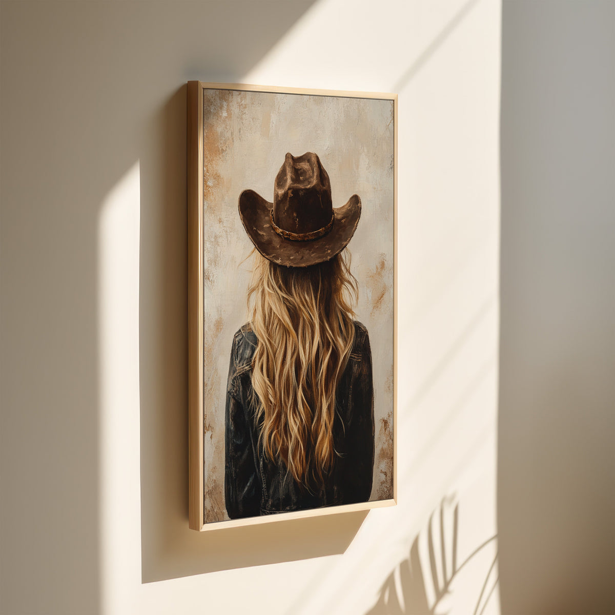 Wild West Blonde in Denim and Hat