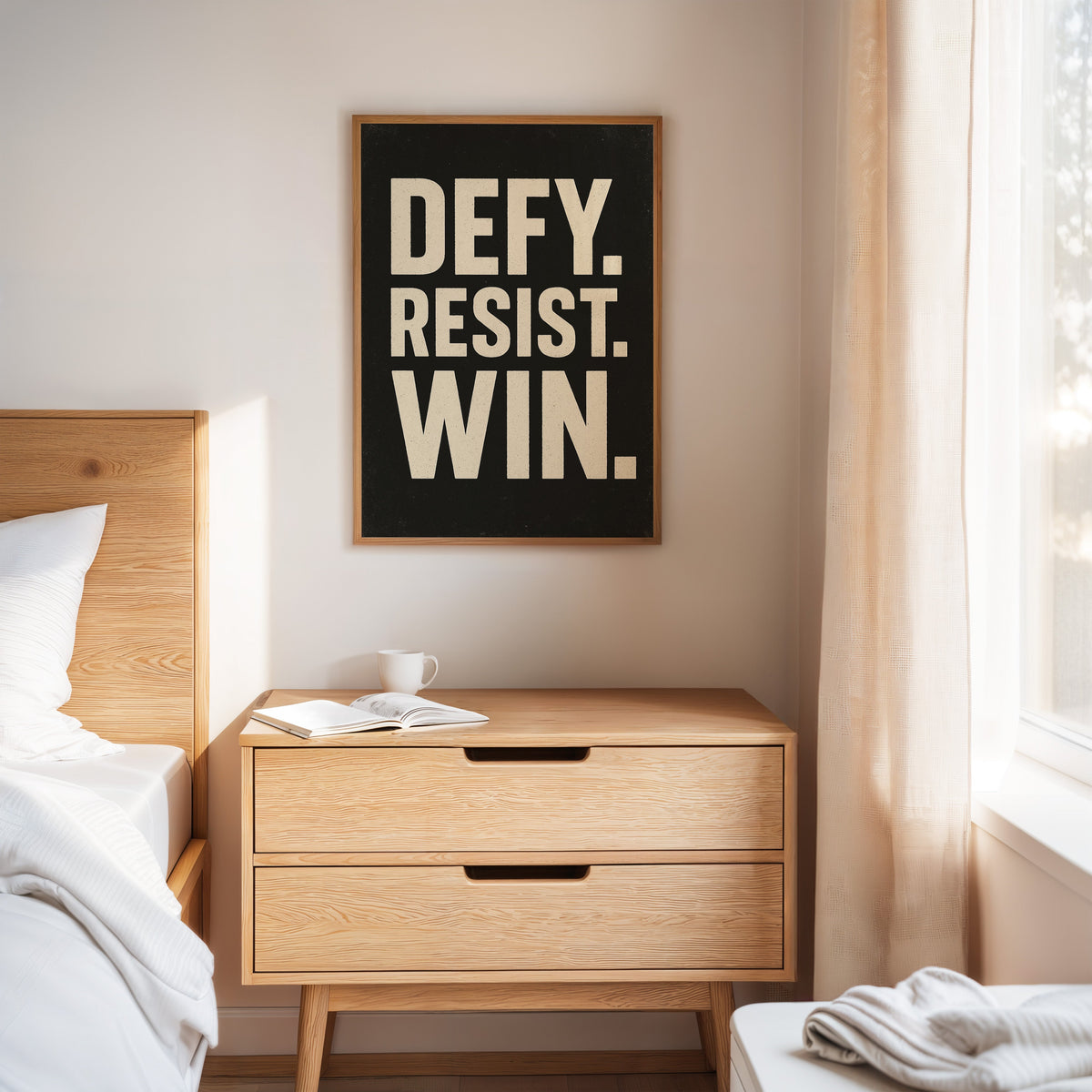 Defy Resist Win Bold Protest Print