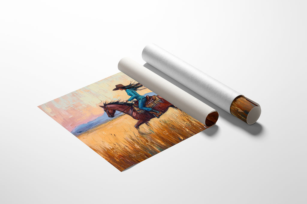 Cowgirl Ride at Sunset Plains