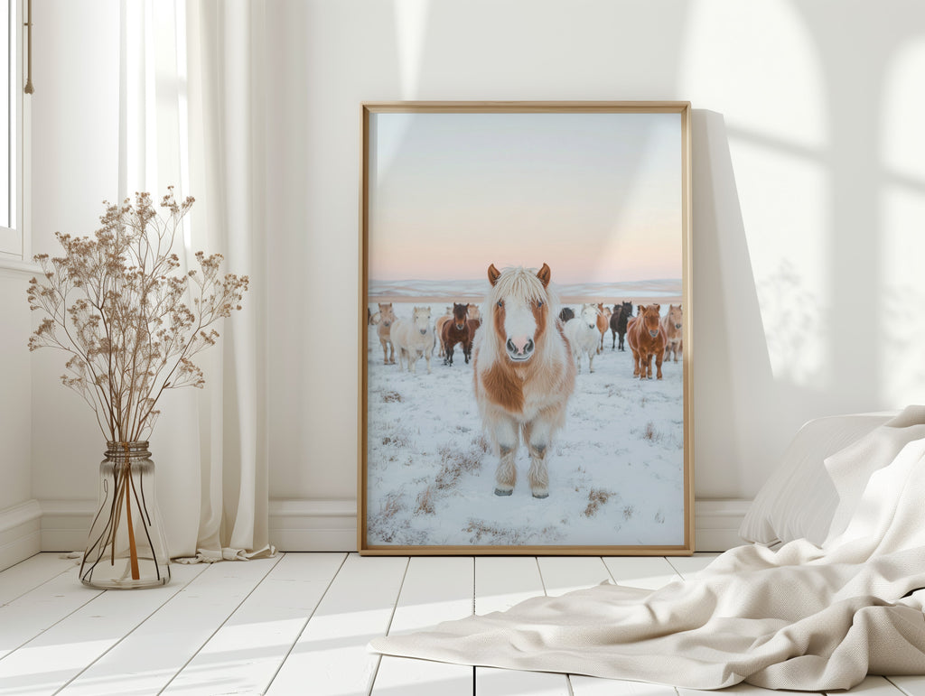 Fluffy Pony in Winter Herd