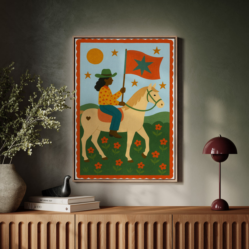 Star Rider in a Flowered Field