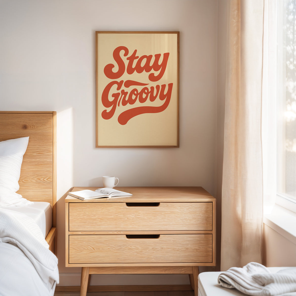 Stay Groovy Retro Typography Print