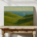 Sailboat Beyond the Green Hills