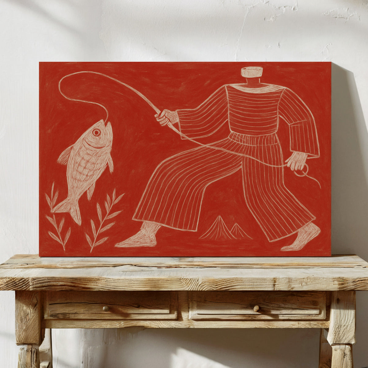 Catch of the Day in Red Chalk