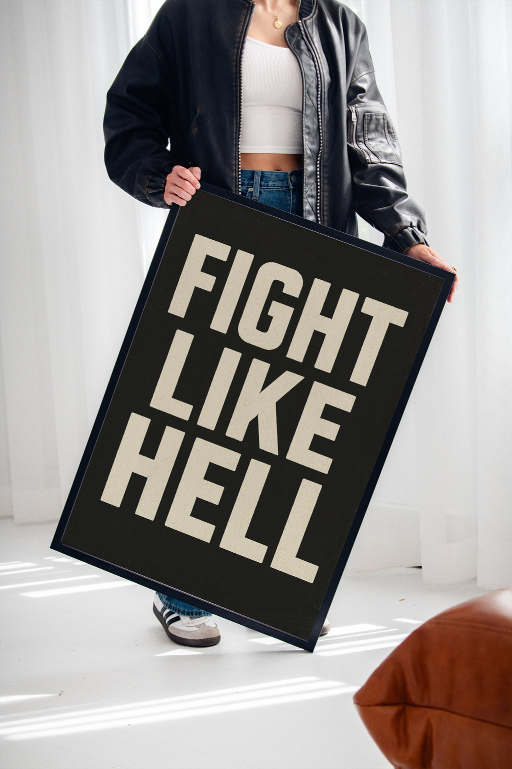 Fight Like Hell Gritty Bold Poster