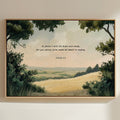 Peaceful Meadow with Psalm 4:8 Scripture