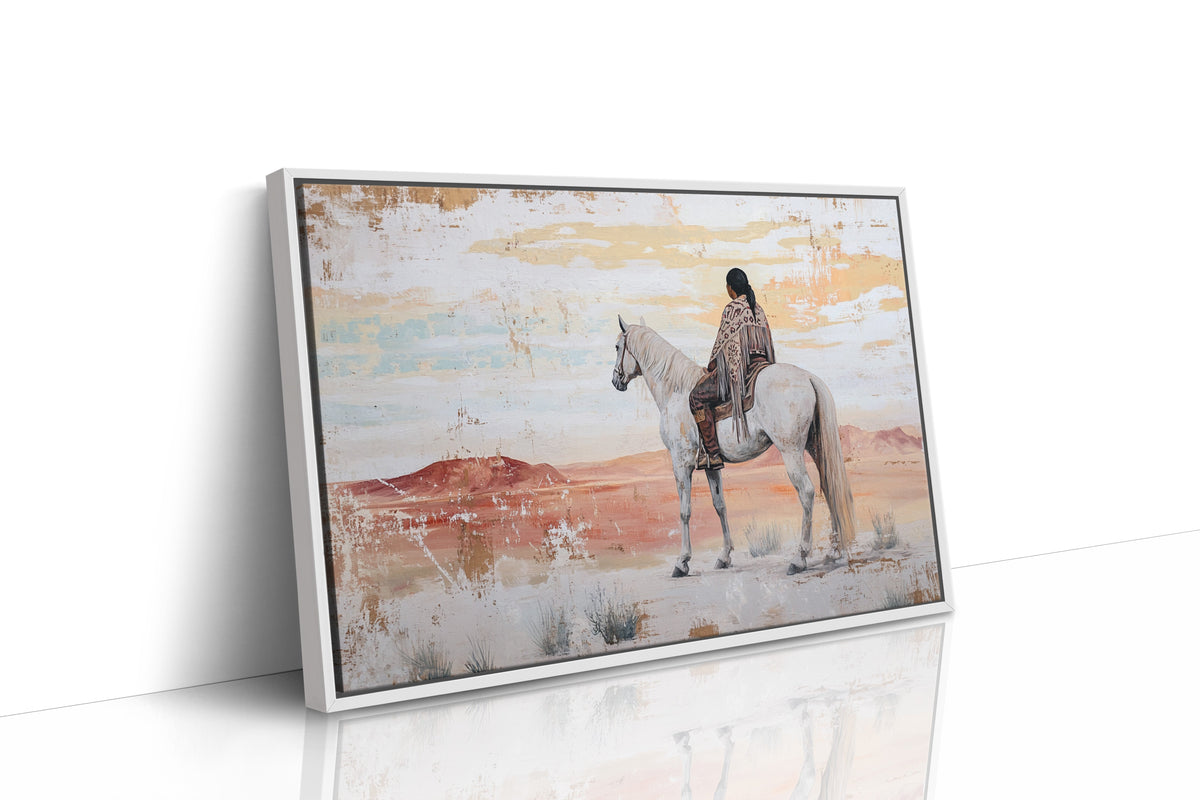 Desert Watcher on White Horse