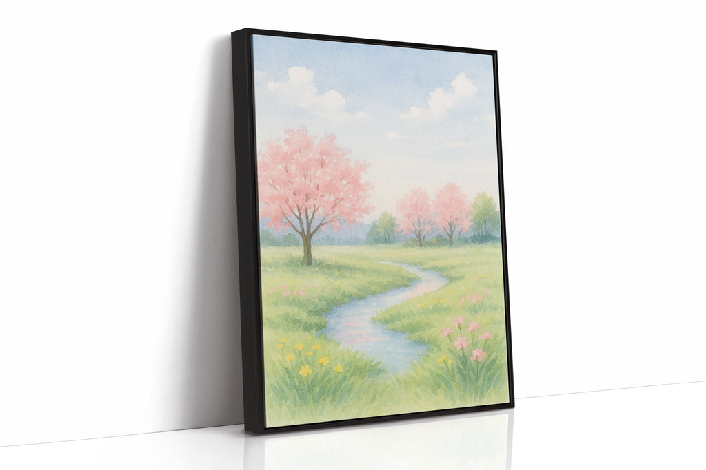 Spring Stream and Blossom Path