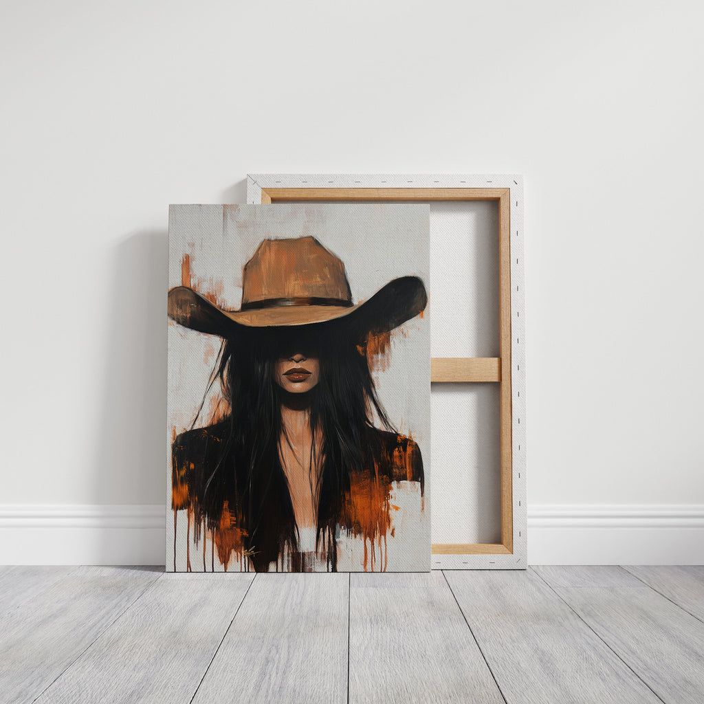 The Silent Outlaw – Western Cowgirl Canvas Art