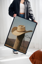 Cowboy Hat on Fence Post