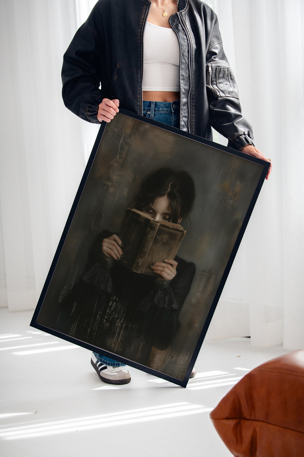 The Reader in Velvet Shadows