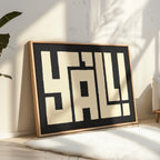 Y’ALL! Western Typography Print – Modern Cowboy Wall Art