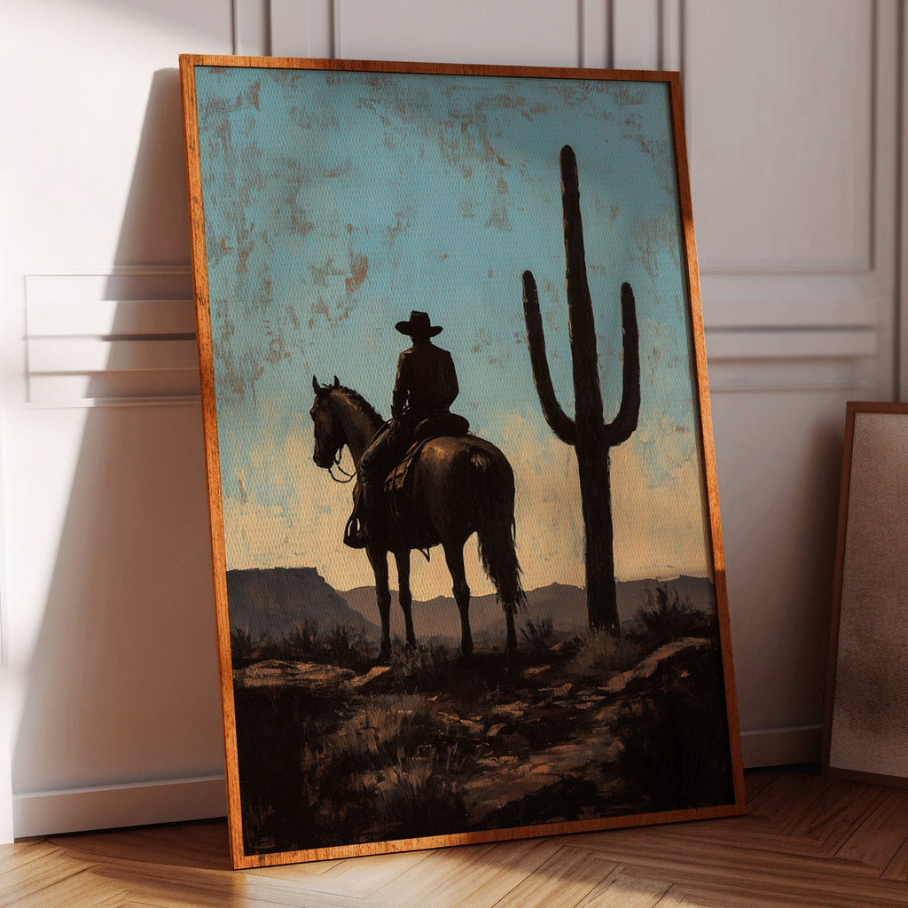 Rider and Saguaro at Dusk