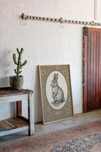 Victorian Rabbit in Floral Frame