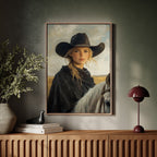 Cowgirl and Her White Horse