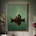 Fishing Ape in a Red Canoe