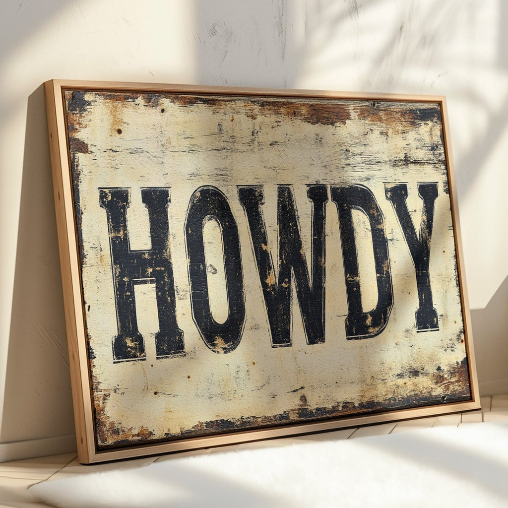 Rustic “Howdy” Western Wall Art