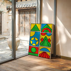 Pop Geometry in Primary Color Panels
