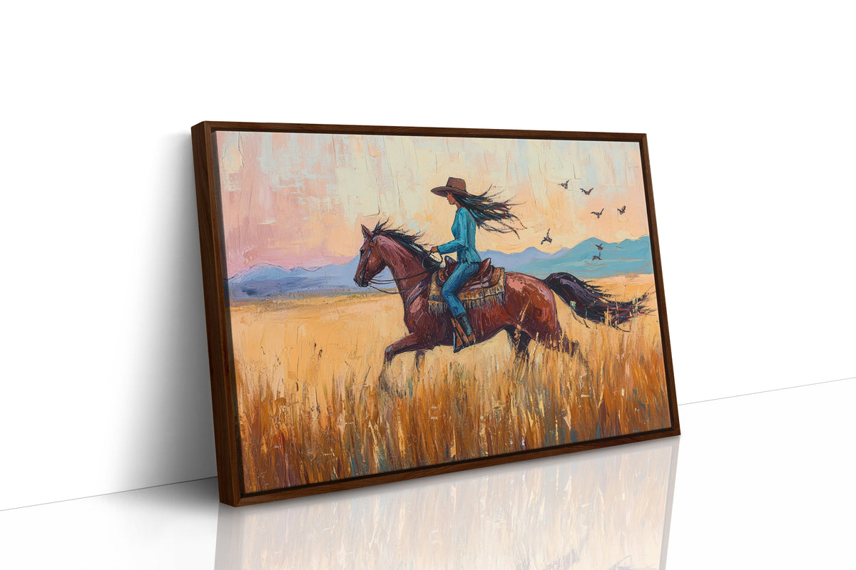 Cowgirl Ride at Sunset Plains