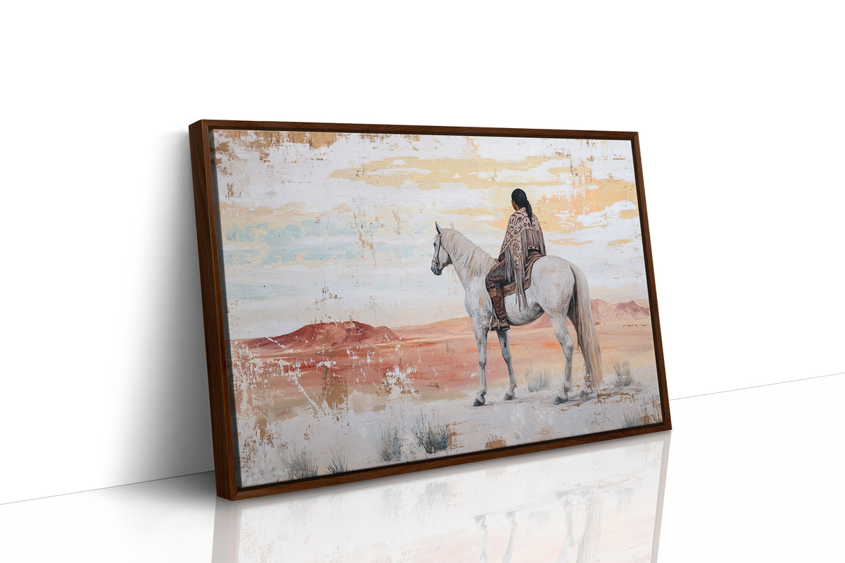 Desert Watcher on White Horse