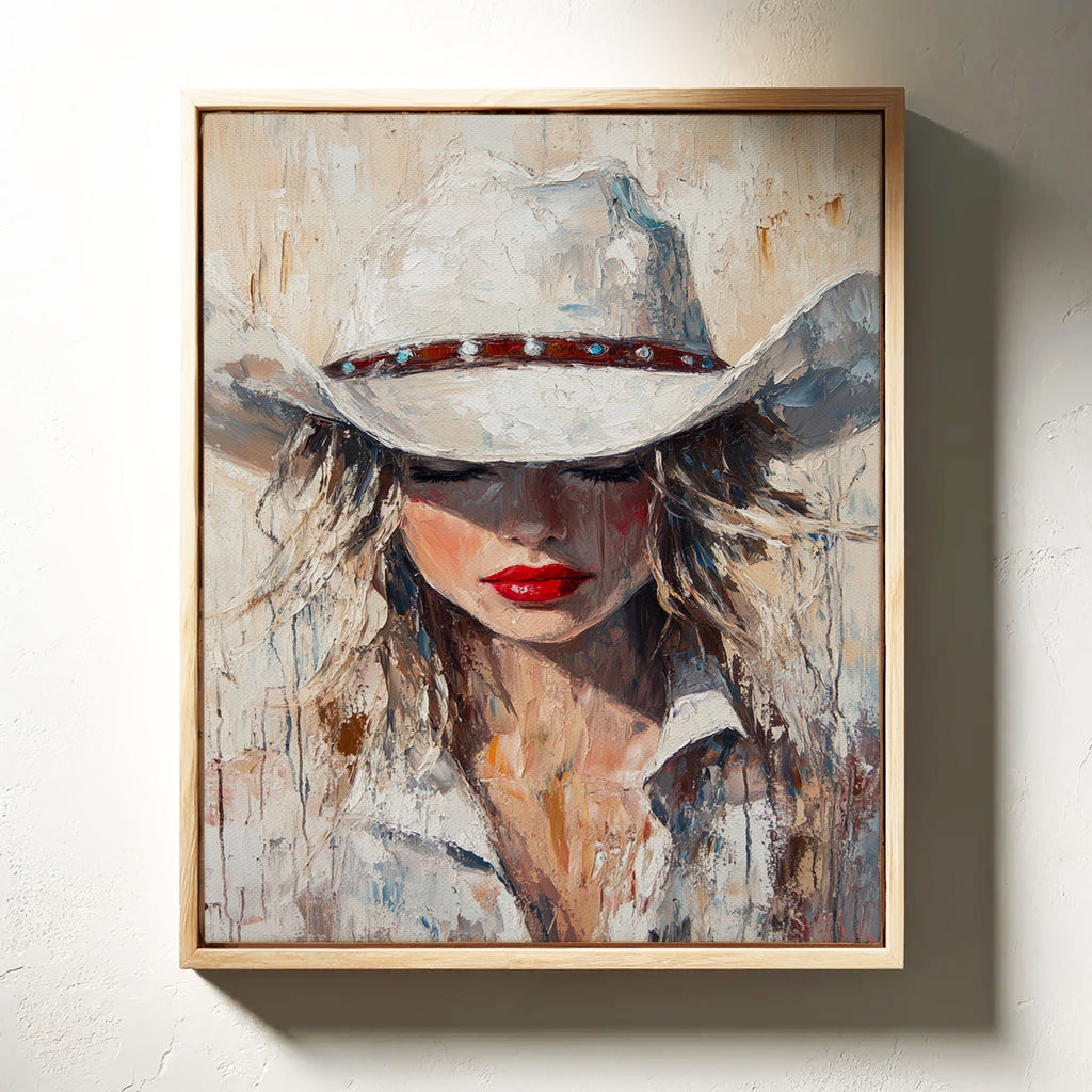 Cowgirl Grace in White Hat
