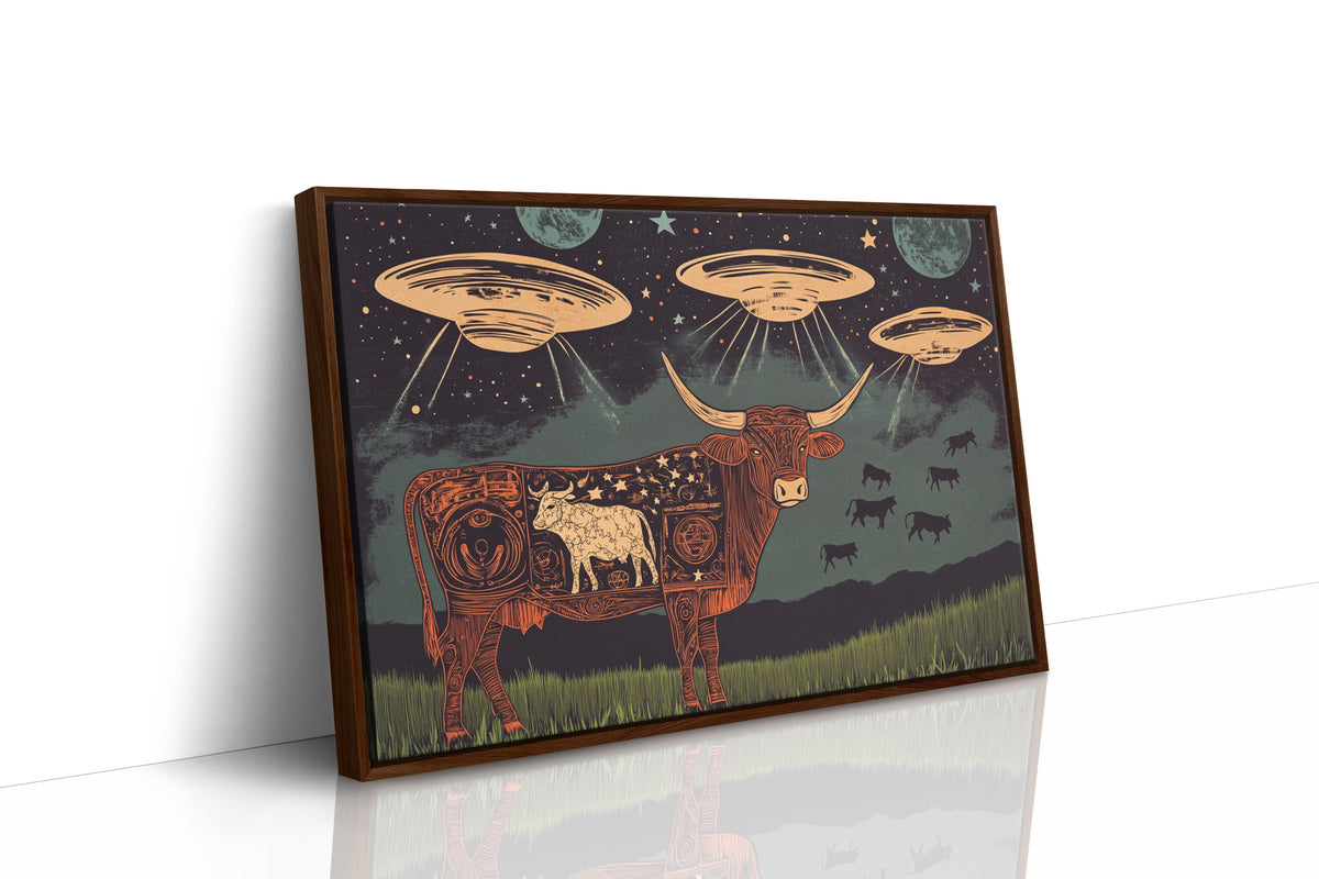 Alien Engraving on the Cosmic Cow