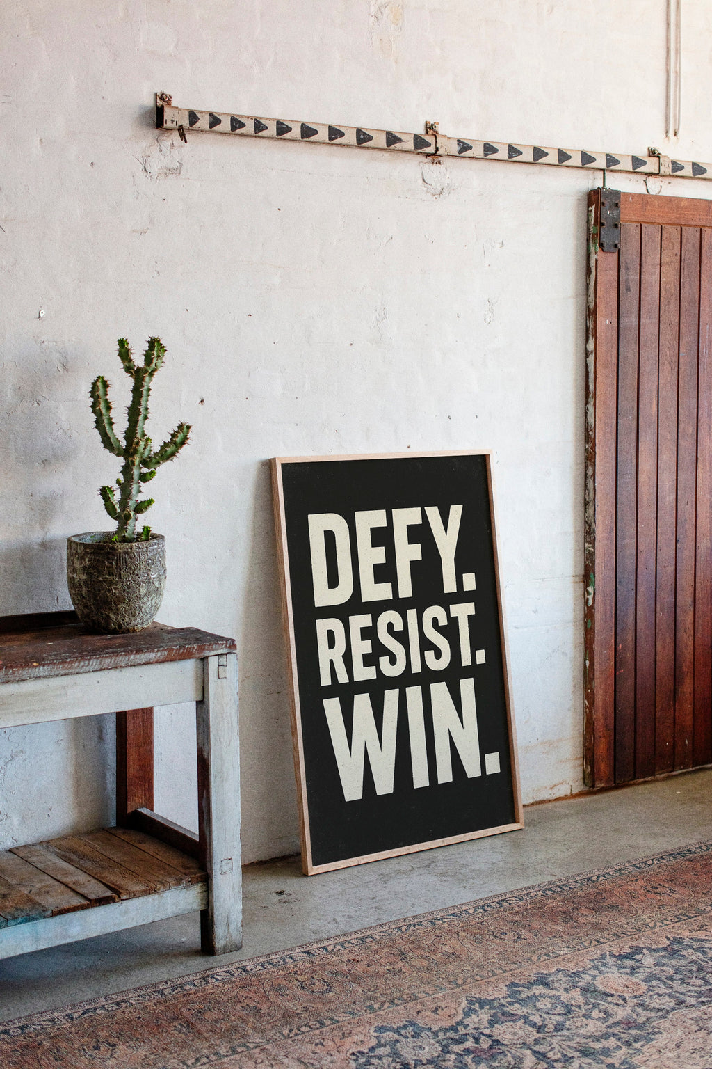 Defy Resist Win Bold Protest Print