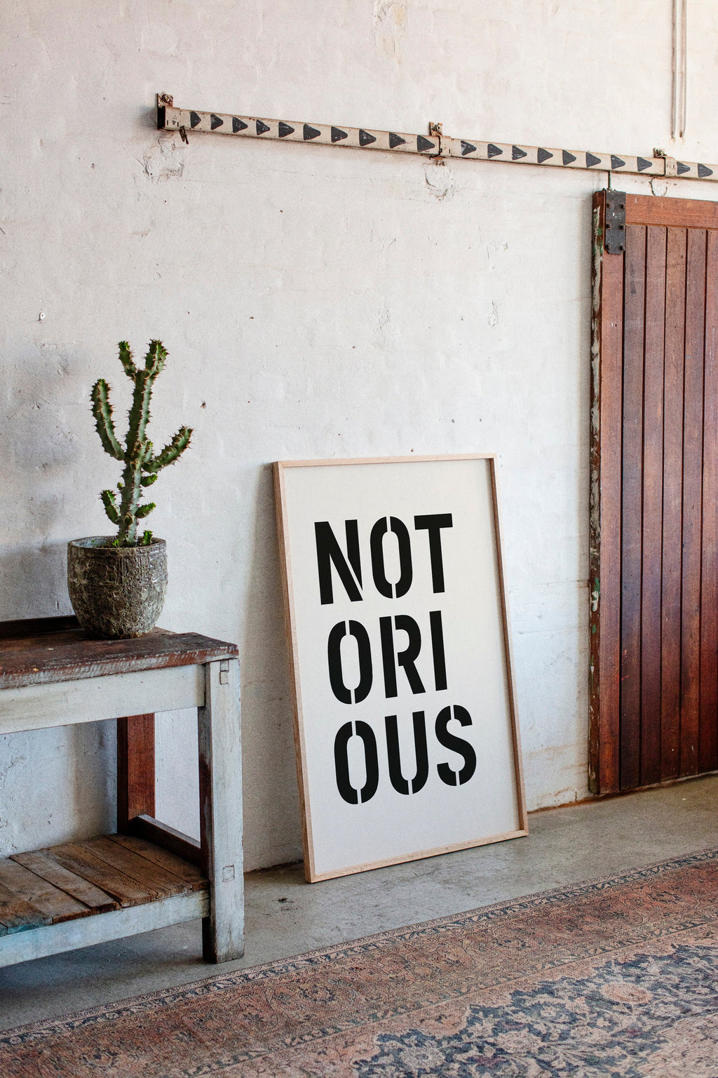 Notorious Bold Stencil Typography Print