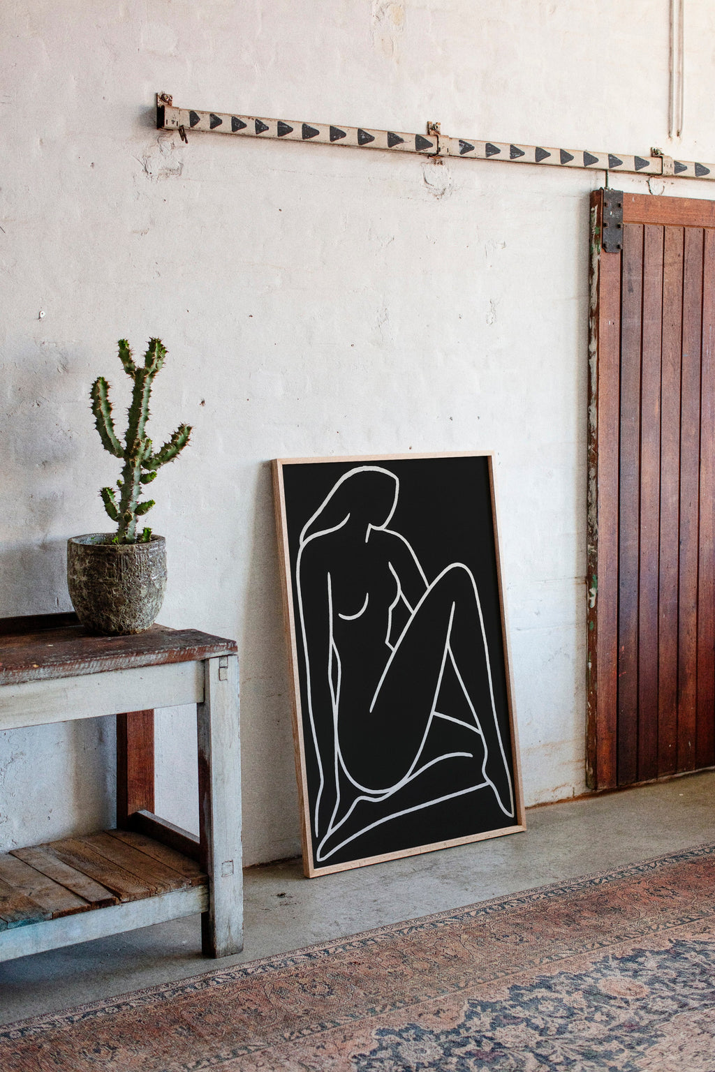 Reclining Muse in White Ink