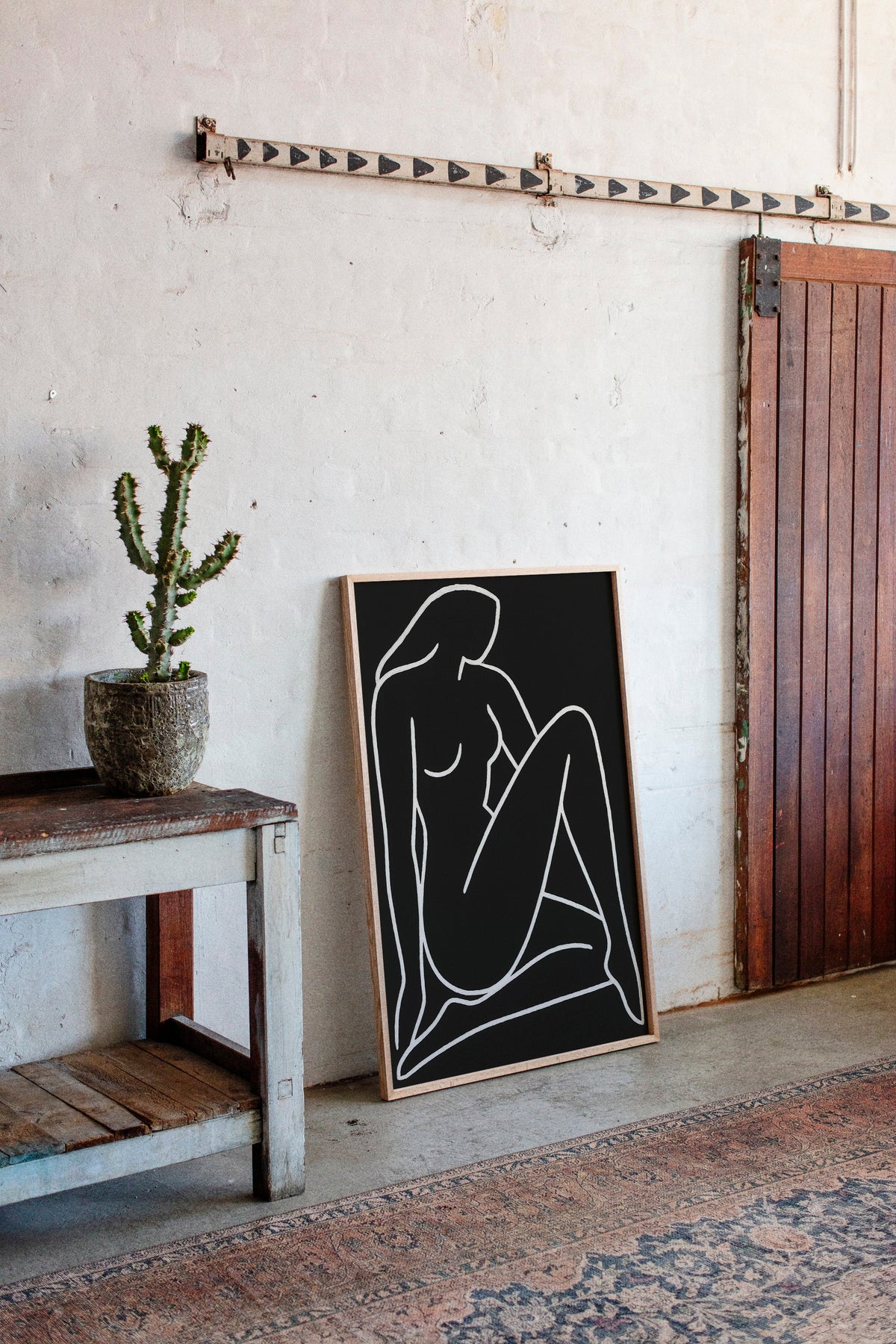 Reclining Muse in White Ink
