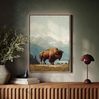 Bison Beneath the Mountain Sky