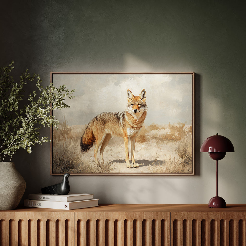 Lone Coyote in the Sun