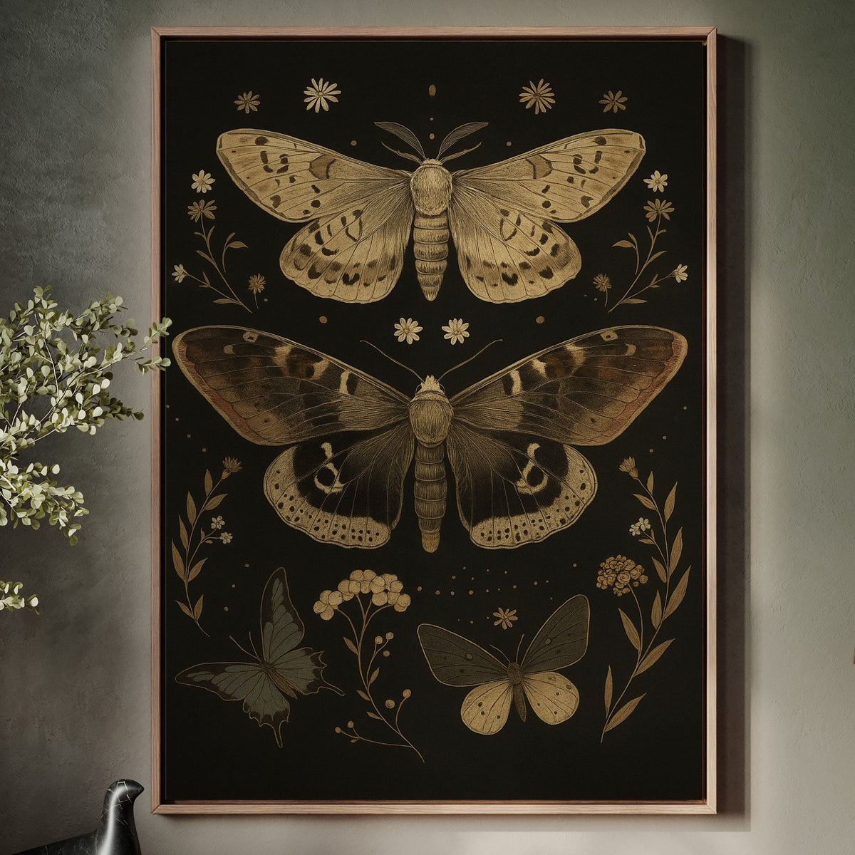 Nocturnal Wings and Wildflower Charms