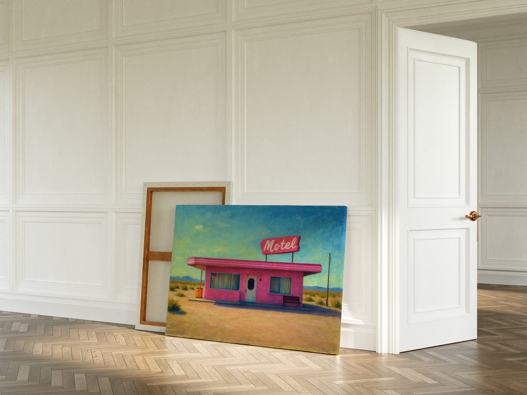 Desert Dream – Retro Pink Motel Wall Art