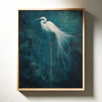 White Egret Wall Art – Elegant Minimalist Bird Print, Coastal Decor