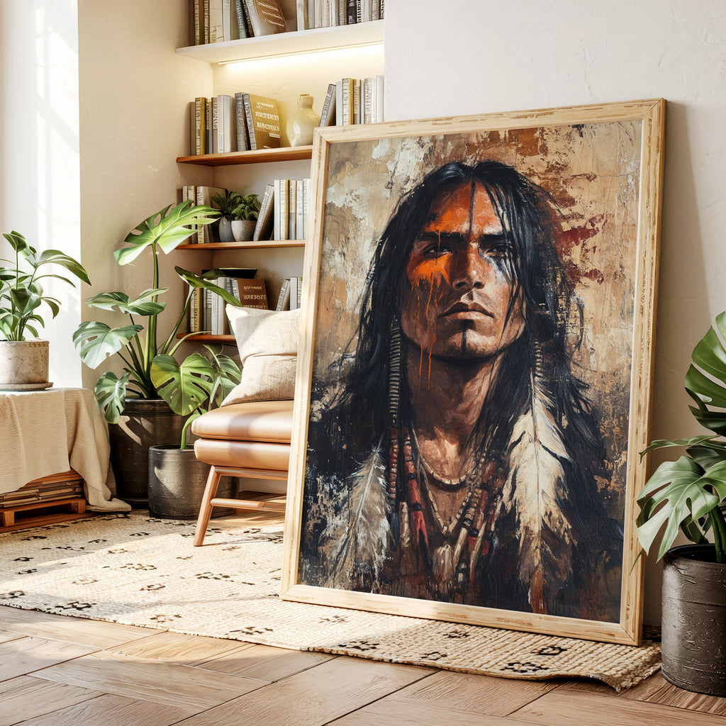War Paint and Fire Tribal Portrait