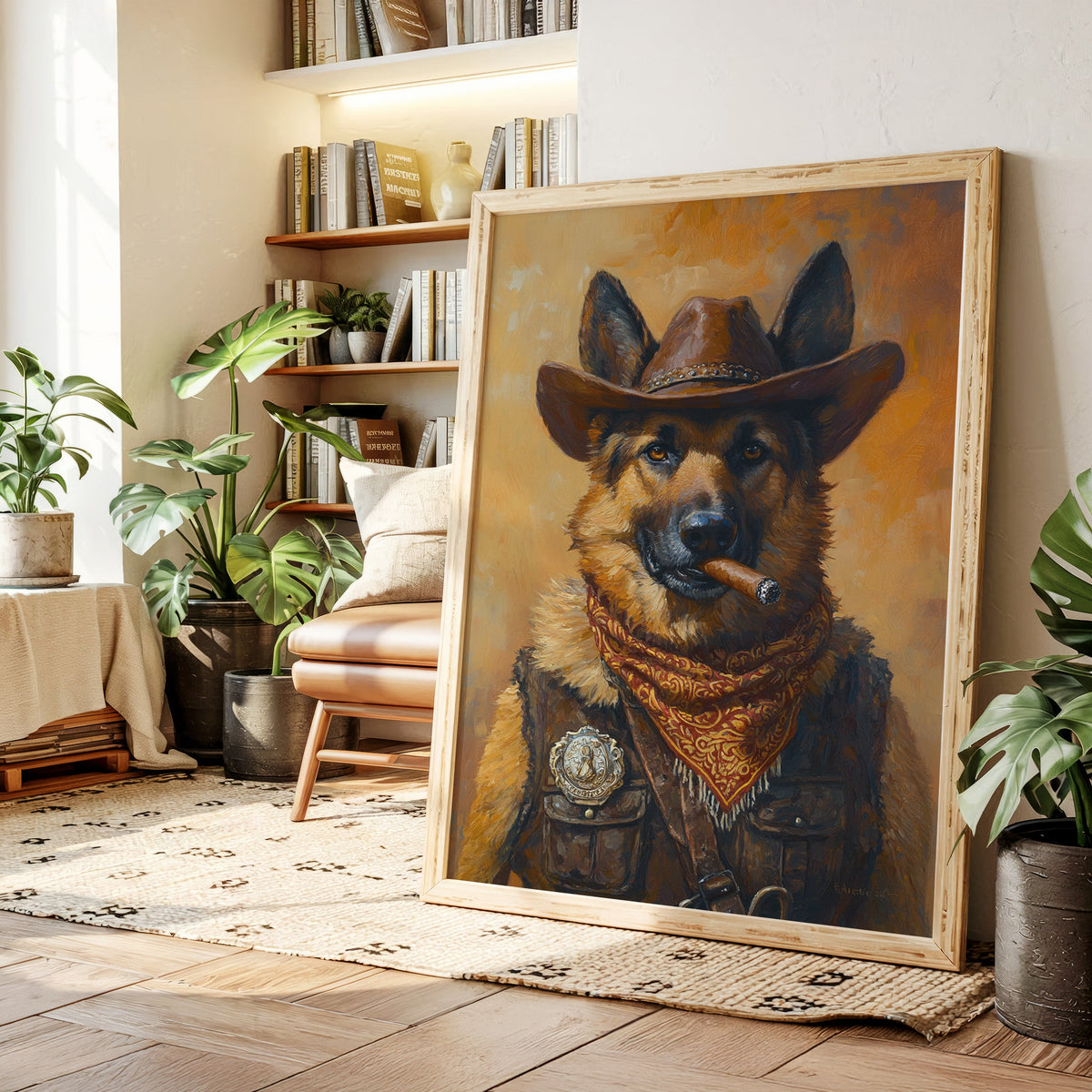 German Shepherd Sheriff in the Saddle