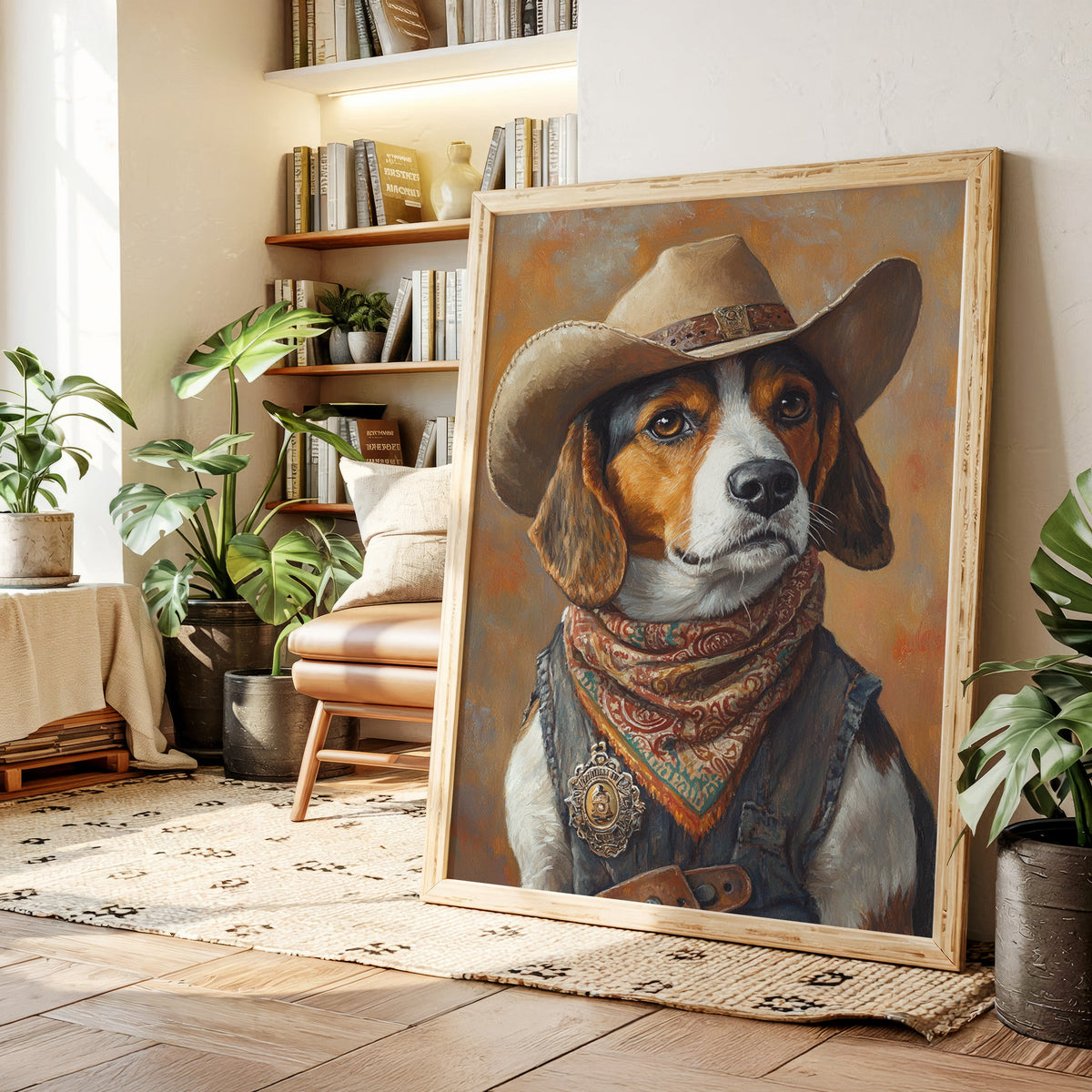 Deputy Beagle in Bandana and Hat