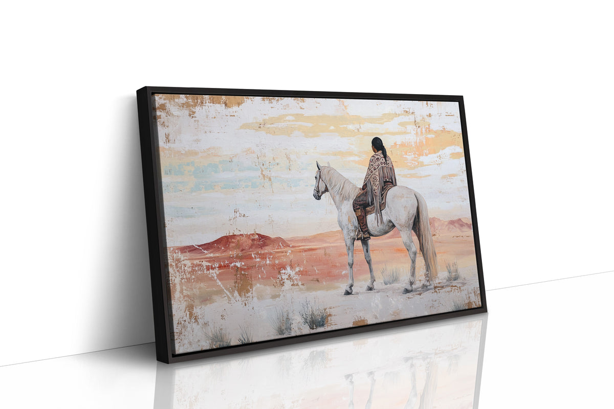 Desert Watcher on White Horse