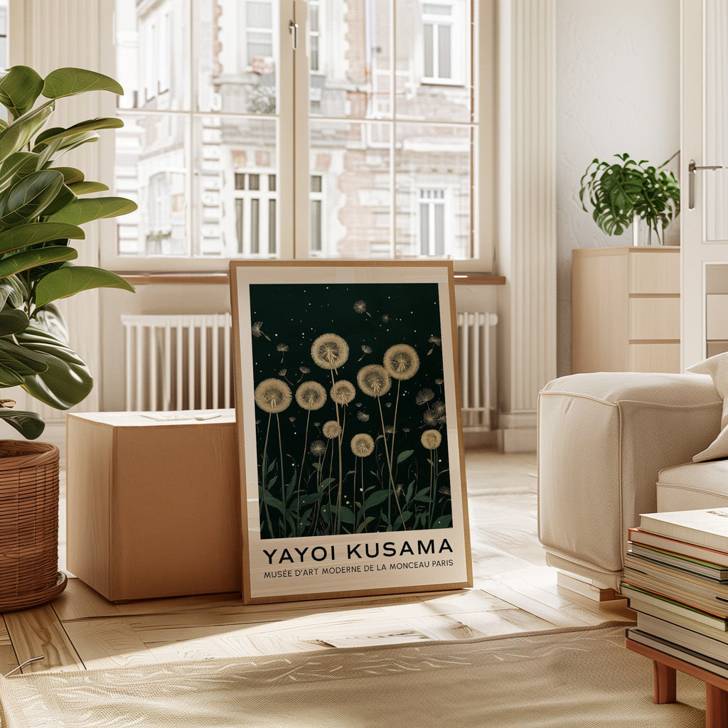 Ethereal Dandelion Dream – Kusama-Inspired Nightscape